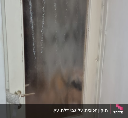 דלת זכוכית עם זכוכית מטושטשת